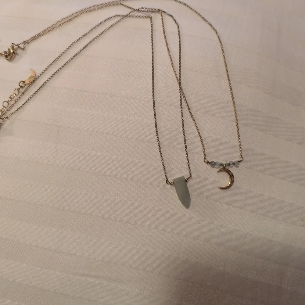 Celestial Crystal And Crescent Moon Necklace Set - Picture 3 of 3